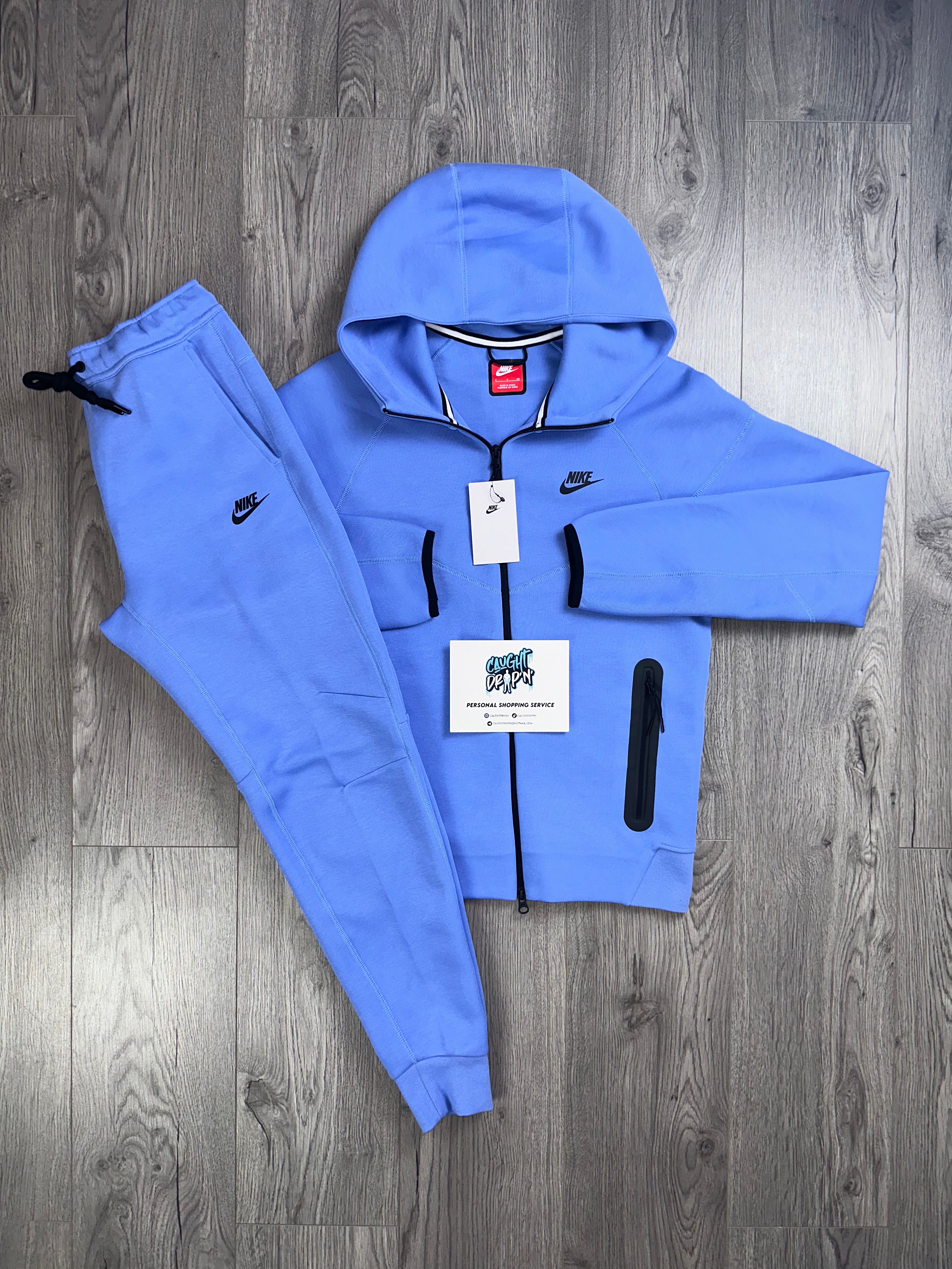 Light blue top nike tech tracksuit