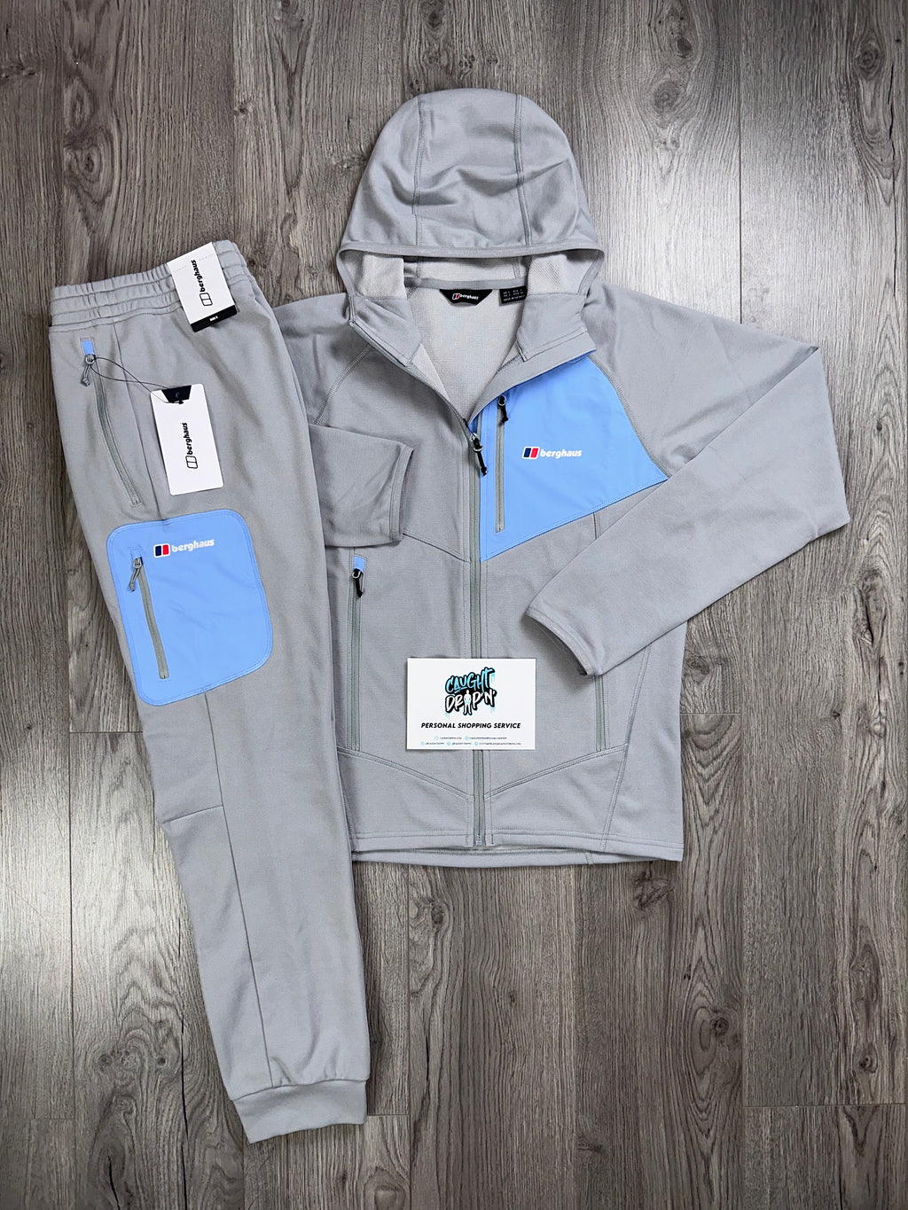 Berghaus Full Zip Light Grey, Baby Blue Tracksuit Caught Drip'N'