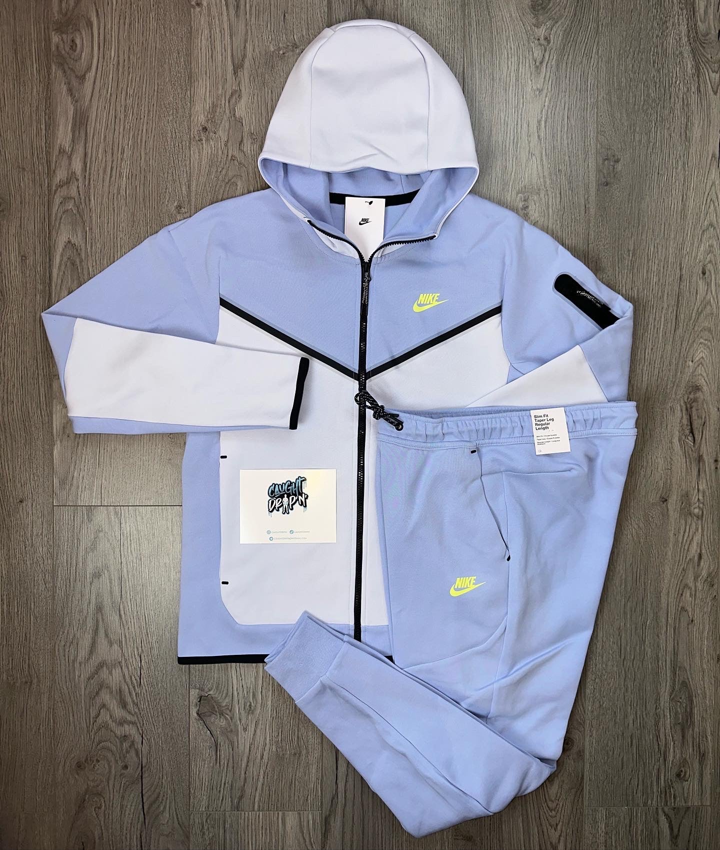 Nike Tech Fleece Tracksuit | Baby Blue Lime Twist