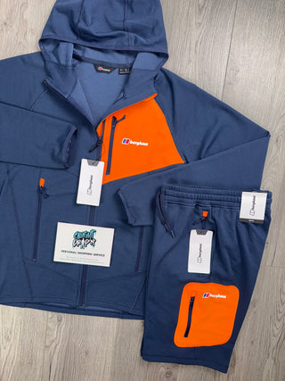 Berghaus Obsidian, Bright Orange Full Zip Hoodie | Shorts Set