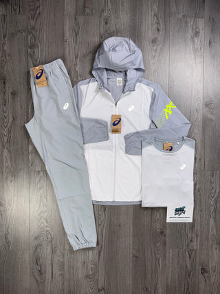 ASICS 3 Piece Icon Windrunner White | Smoke Grey | Neon Tracksuit