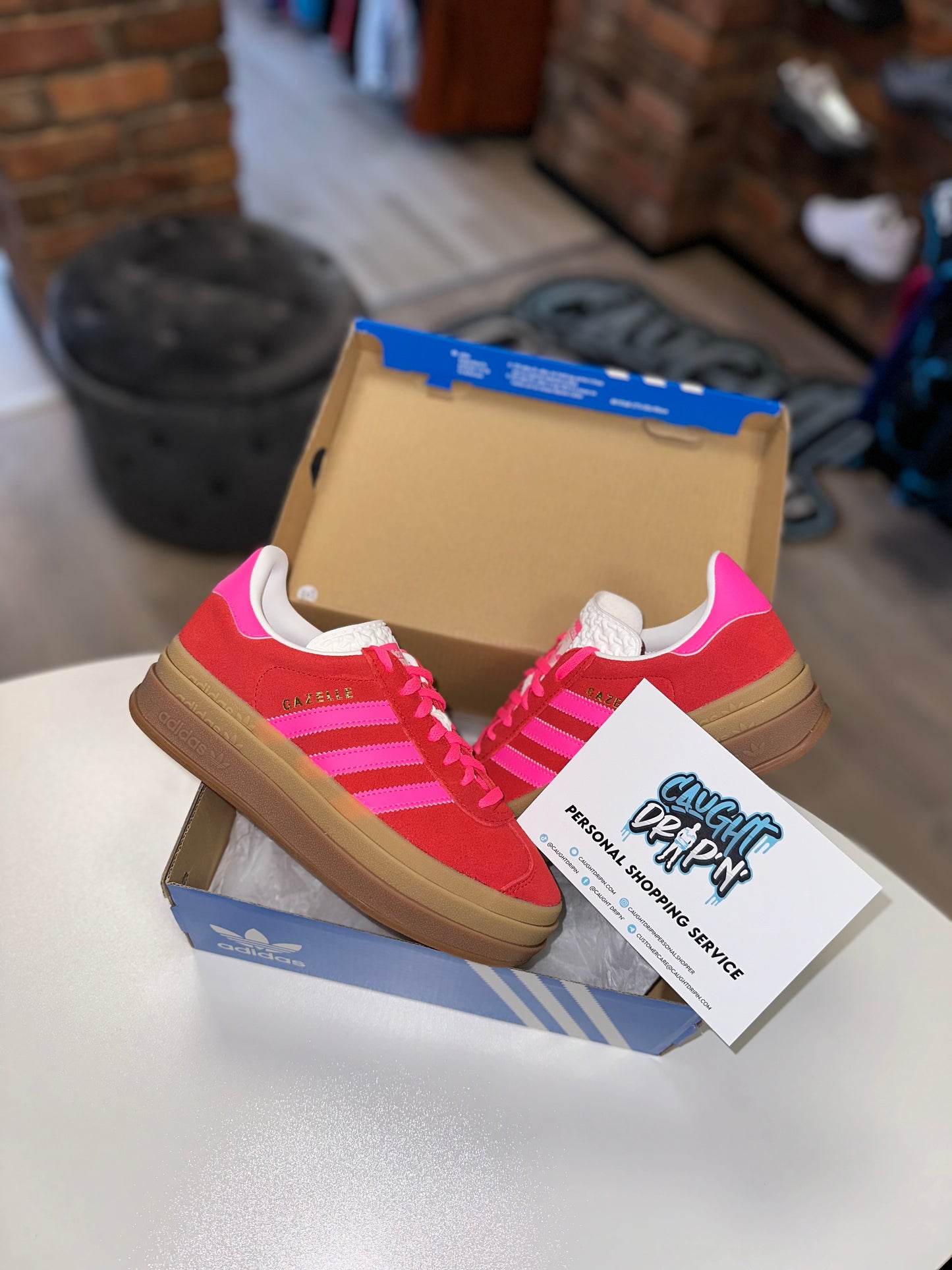 Women’s Adidas Gazelle Bold Collegiate Red Lucid Pink