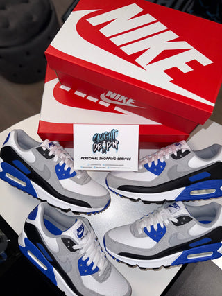 Nike Air Max 90’s White | Hyper Royal Blue