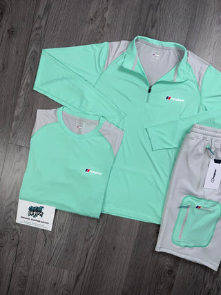 Berghaus 3 Piece Half Zip Mint, Light Grey | Shorts Set