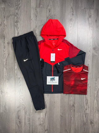 Nike 3 Piece Windrunner Light Crimson | Dark Red Tracksuit