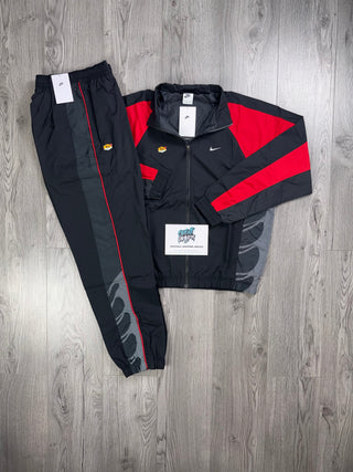 Nike TN Black, University Red Tracksuit (Oversized Fit. Recommend Sizing Down)