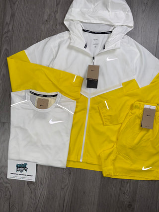 Nike 3 Piece Windrunner Lightening Yellow | White Set