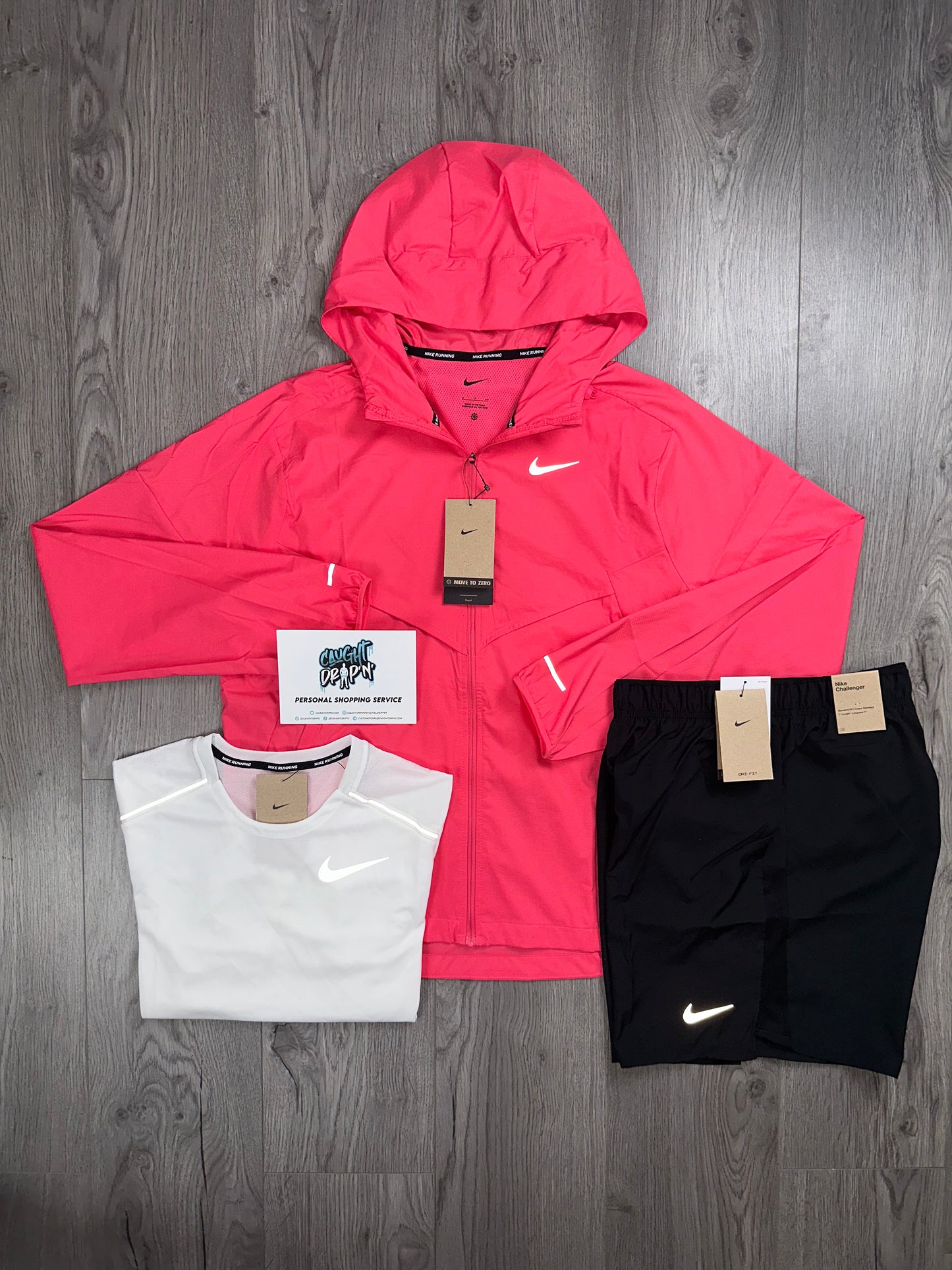 Nike 3 Piece Pink Foam Windrunner | OG White Miler Set