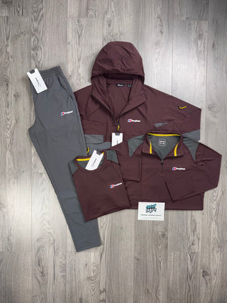 Berghaus 4 Piece Theran, Half Zip Maroon | Dark Grey Tracksuit