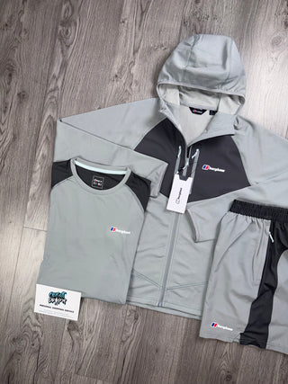 Berghaus 3 Piece Full Zip Light Grey, Dark Grey | Shorts Set