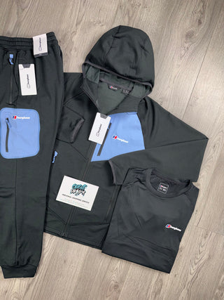 Berghaus 3 Piece Full Zip Black, Baby Blue Tracksuit