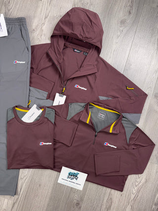 Berghaus 4 Piece Theran, Half Zip Maroon | Dark Grey Tracksuit