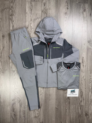 Monterrain 3 Piece Woven Two Tone Grey, Neon Tracksuit