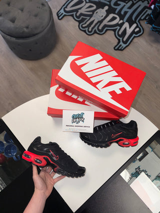Nike Air Max Plus TN Black | Bright Crimson Trim 2026