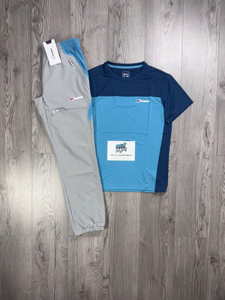 Berghaus Tech Cool Grey, Bright Blue Tee | Bottoms Set
