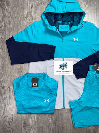 Under Armour 3 Piece Windrunner Set Aqua | Grey