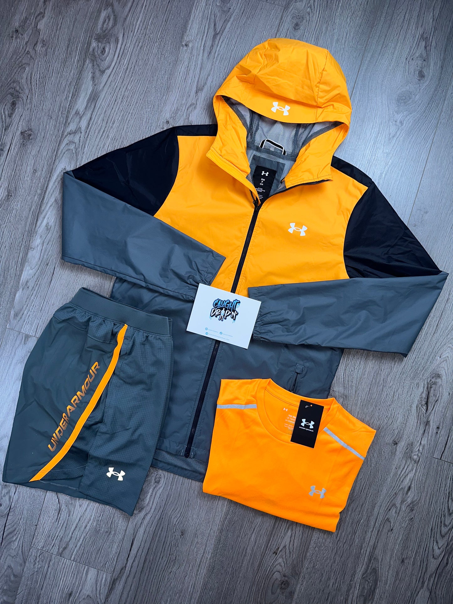 Under Armour 3 Piece Windrunner Set Grey | Orange