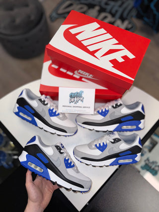 Nike Air Max 90’s White | Hyper Royal Blue