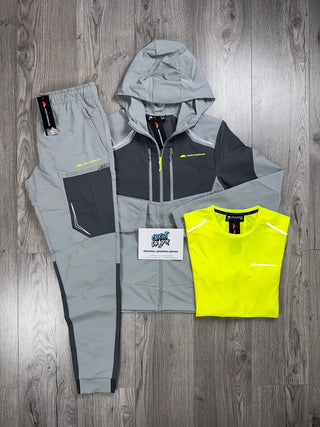 Monterrain 3 Piece Woven Two Tone Tracksuit Iron Grey | Neon