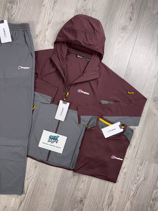 Berghaus 3 Piece Theran Maroon | Dark Grey Tracksuit