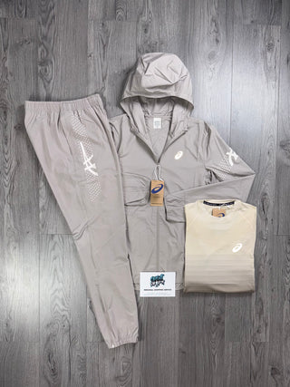 ASICS 3 Piece Icon Windrunner Beige Cream Tracksuit