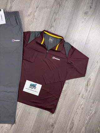 Berghaus Tech Half Zip Maroon | Dark Grey Tracksuit