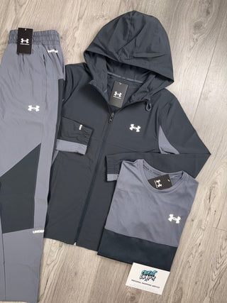 Under Armour 3 Piece Storm Black, Smoke Grey Tracksuit