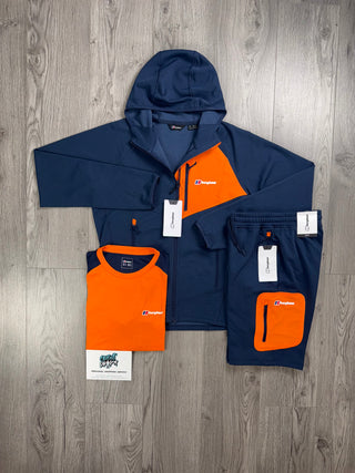 Berghaus 3 Piece Full Zip Obsidian, Bright Orange | Shorts Set