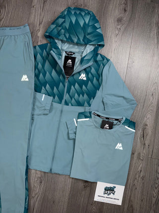 Montirex 3 Piece Charge Performance Teal Grid Tracksuit