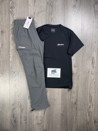 Berghaus Tech Black, Dark Grey Tee | Bottoms Set