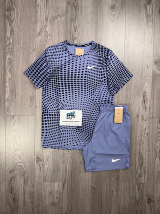 Nike Miler All Over Printed Dots | Indigo Set