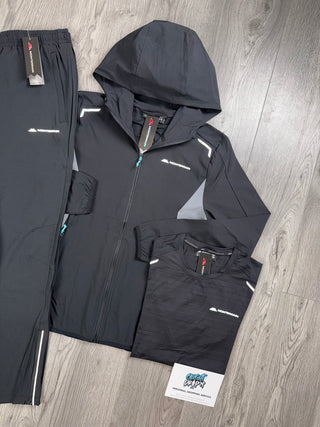 Monterrain 3 Piece Woven Black, Turquoise Tracksuit
