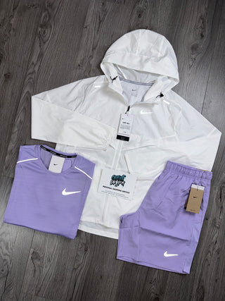 Nike 3 Piece White Windrunner Set | Lavender