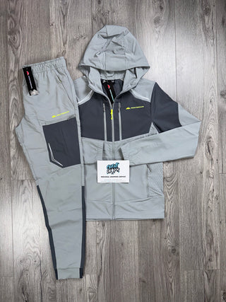 Monterrain Woven Two Tone Tracksuit Iron Grey | Neon