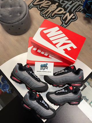 Nike Air Max 95’s Grey Fog | Crimson Red 2025 Big Bubble
