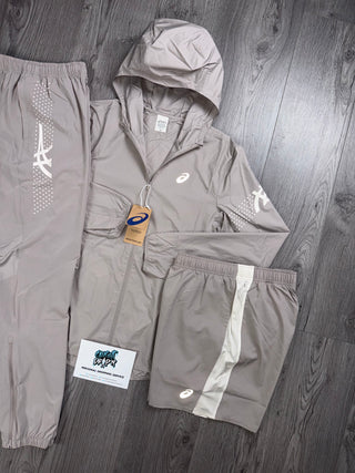 ASICS Icon Windrunner Beige Cream Tracksuit | Shorts Set