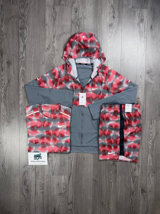 Nike 3 Piece Windrunner Festival Fire Red | Cool Grey Set