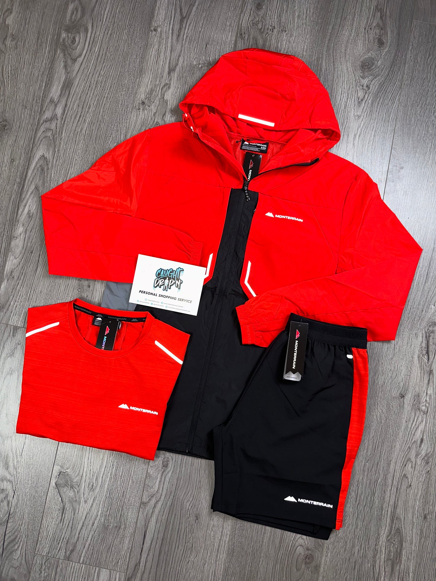 Monterrain 3 Piece Windrunner Set Red | Black