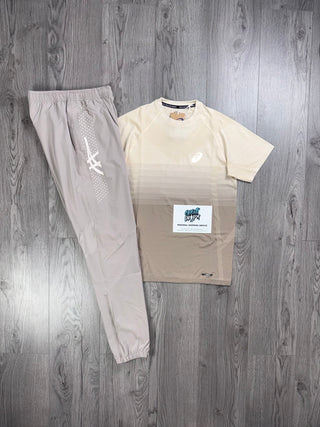 ASICS Beige Cream Tee | Bottoms Set