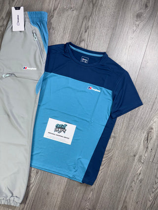 Berghaus Tech Cool Grey, Bright Blue Tee | Bottoms Set