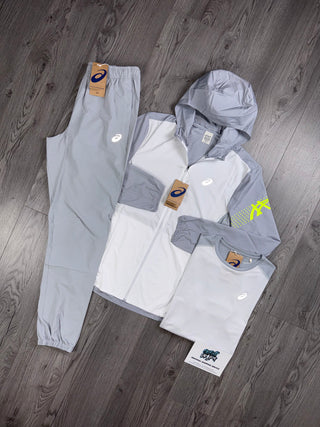 ASICS 3 Piece Icon Windrunner White | Smoke Grey | Neon Tracksuit