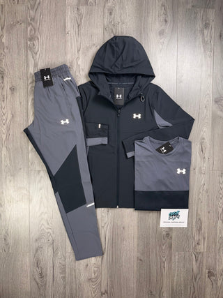 Under Armour 3 Piece Storm Black, Smoke Grey Tracksuit