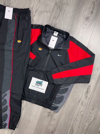 Nike TN Black, University Red Tracksuit (Oversized Fit. Recommend Sizing Down)