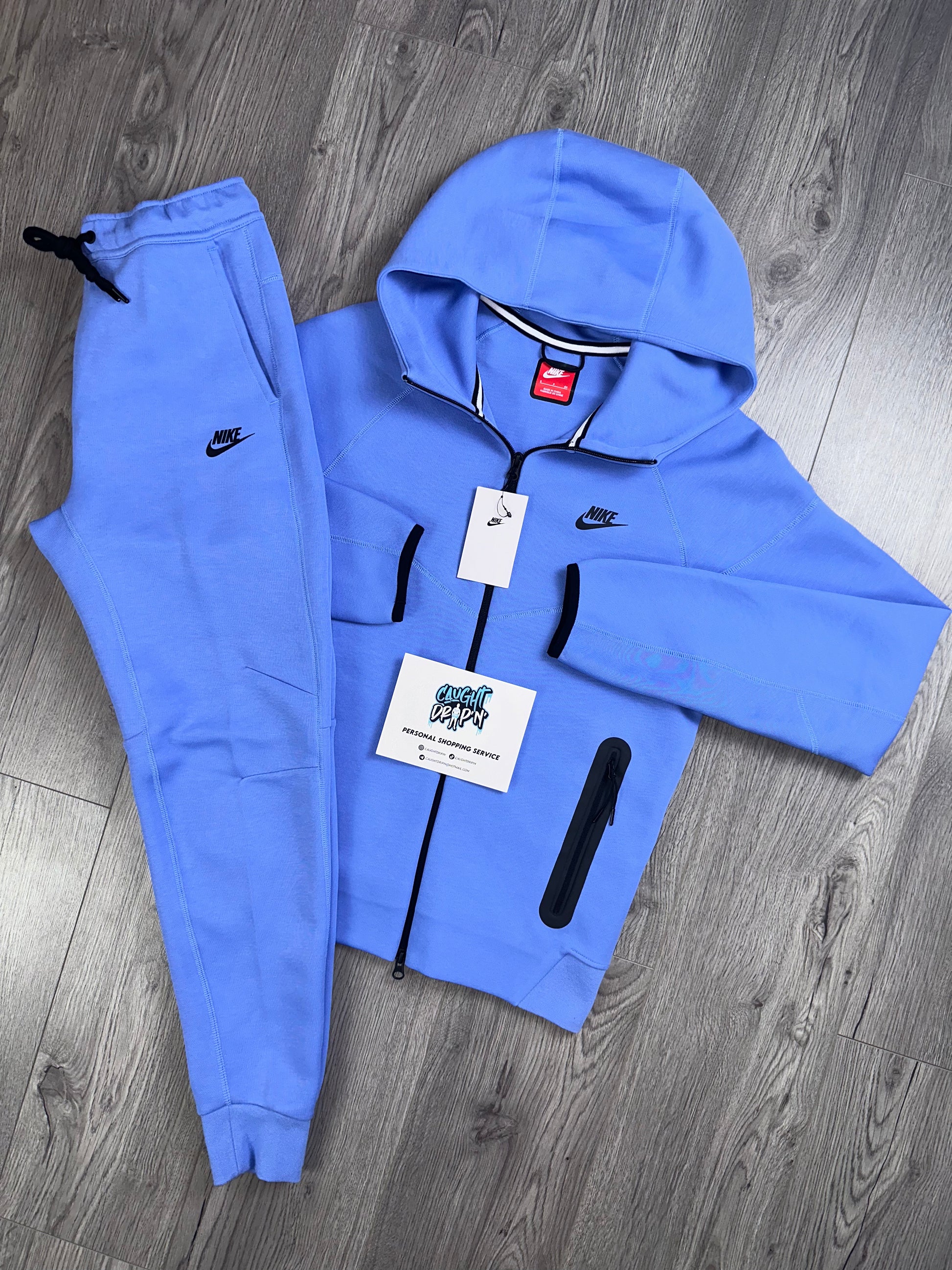 Blue tech fleece tracksuit sales