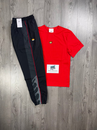 Nike TN Black, University Red Tee | Bottoms Set (Oversized Fit. Recommend Sizing Down)