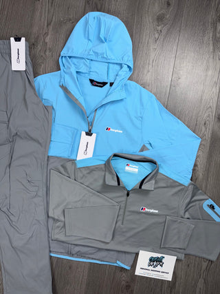 Berghaus 3 Piece Theran, Half Zip Light Grey | Baby Blue Tracksuit