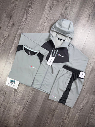 Berghaus 3 Piece Full Zip Light Grey, Dark Grey | Shorts Set