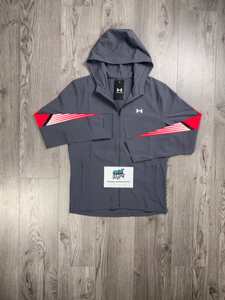 Under Armour Storm Smoke Grey, Racer Red Jacket