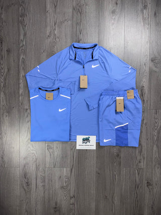 Nike 3 Piece Stride Half Zip Royal Pulse Set