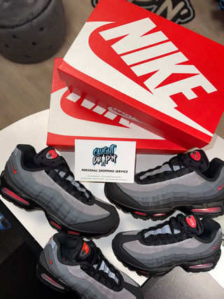 Nike Air Max 95’s Grey Fog | Crimson Red 2025 Big Bubble